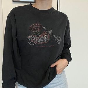 Vintage motorcycle rhinestone crewneck